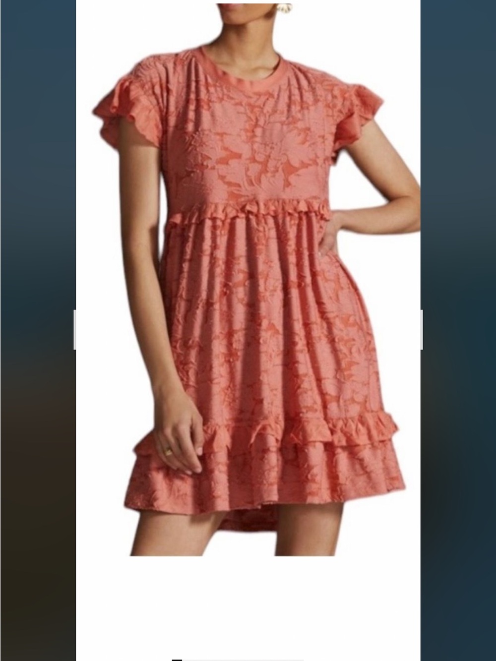 ANTHROPOLOGIE RUFFLE KNIT MINI DRESS